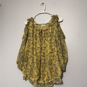 Max Studio Yellow Floral Blouse